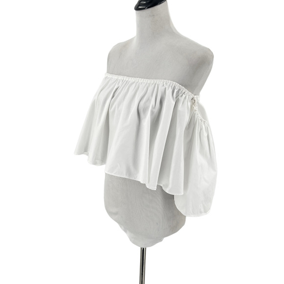 N Nicholas Off Shoulder Ruffle Top in White - Picture 7 of 15